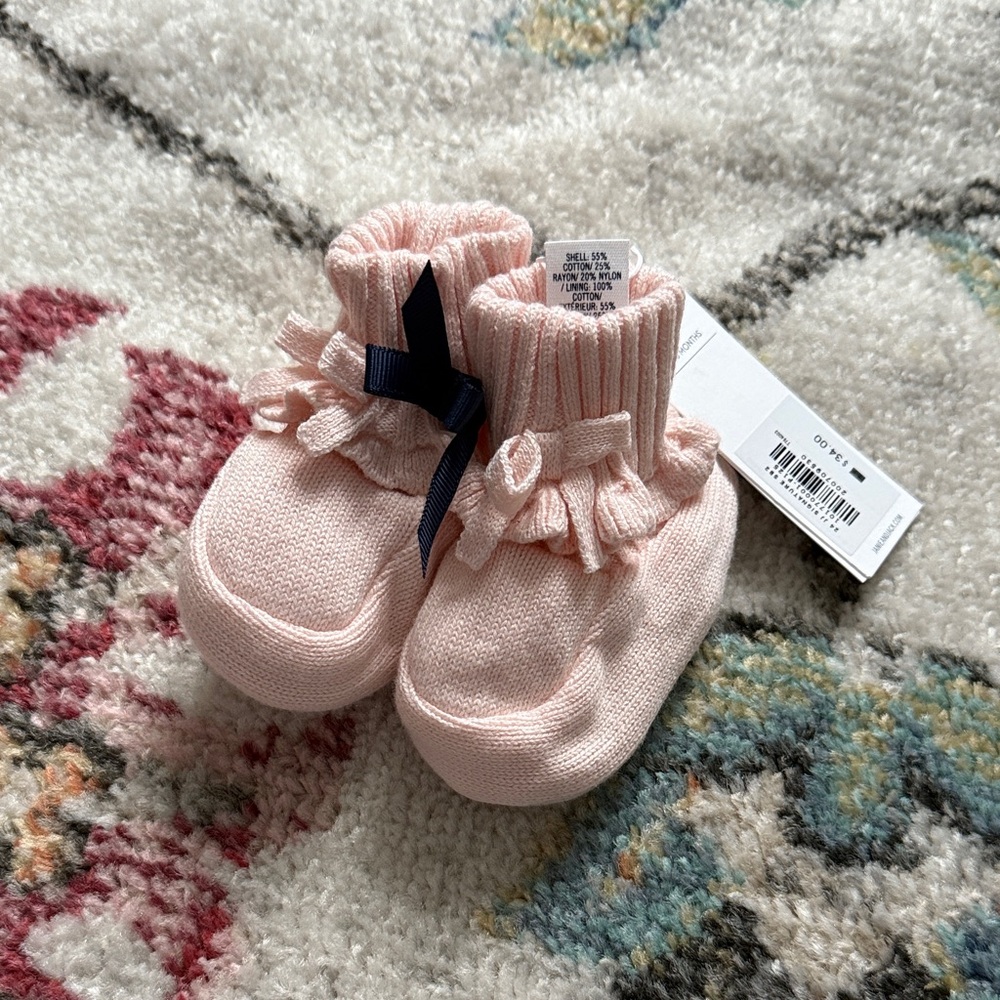 Janie and Jack Pink Baby Booties